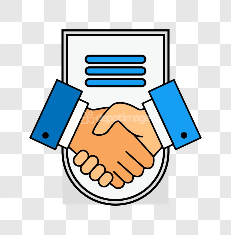 Business Deal Handshake Agreement Contract flat icon transparent background