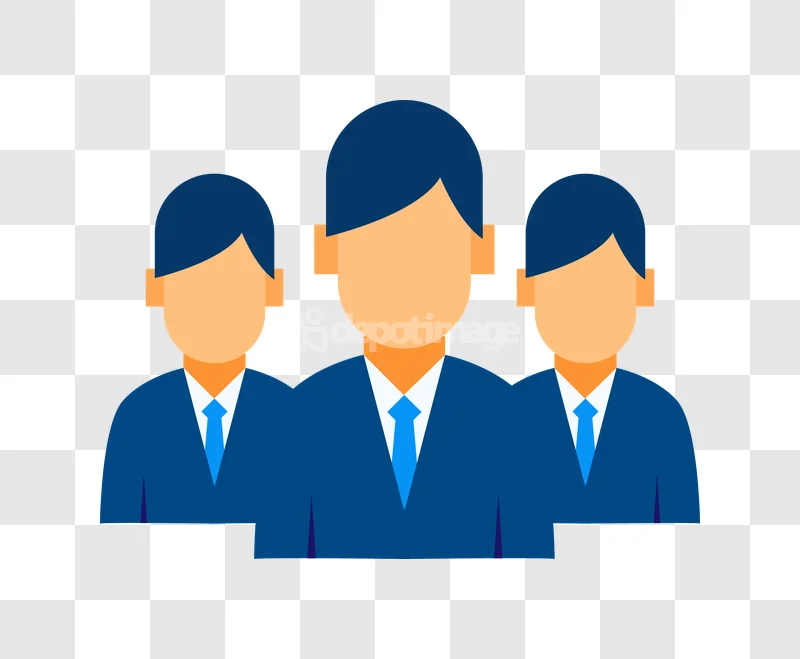 Business People Group Finance Team Icon flat design blue suits