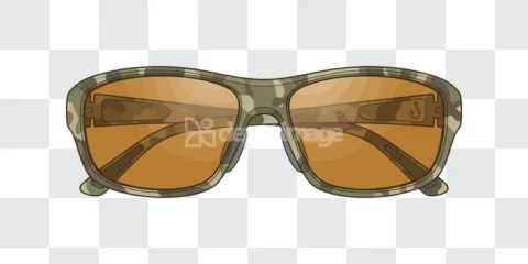 Camouflage Sunglasses Brown Lenses Fishing Hook