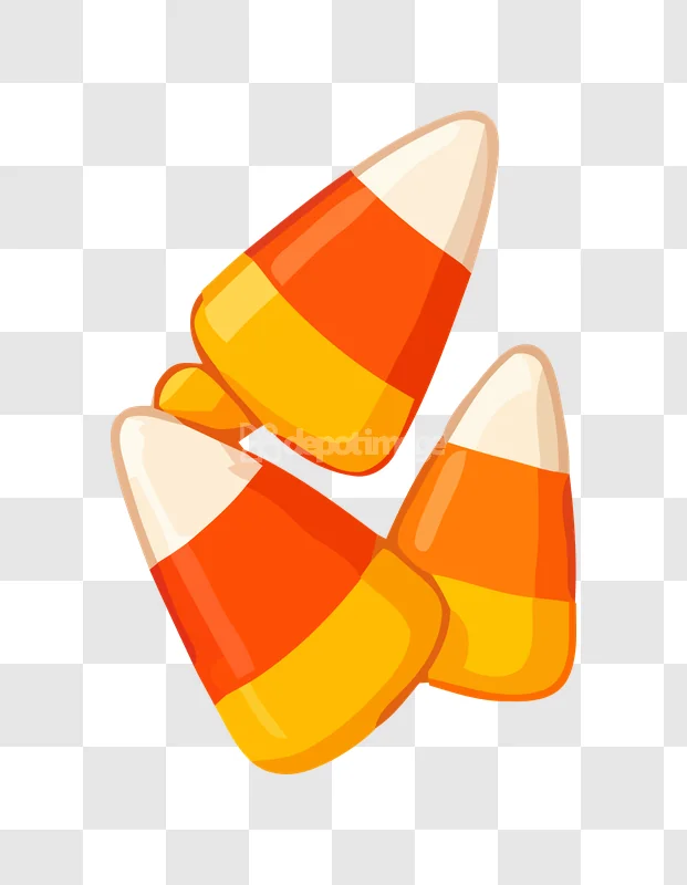 Candy Corn Halloween Treat Vector Illustration three orange yellow white candies