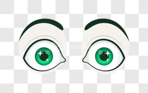 Cartoon Anime Green Eyes Looking