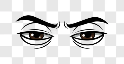 Cartoon Male Eyes Angry Expression