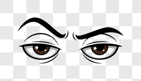 Cartoon Serious Brown Eyes Eyebrows