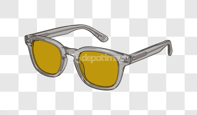 Clear Sunglasses Yellow Lens Modern: transparent frame, yellow lenses, modern style