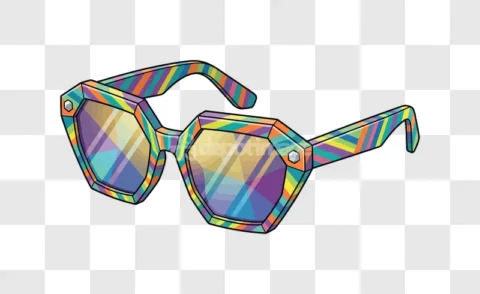Colorful Striped Retro Sunglasses Vector Art