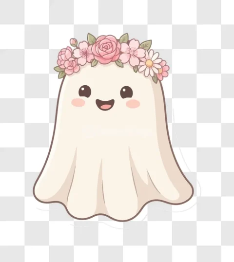 Cute Halloween Ghost Pink Flower Crown