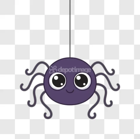 Cute Halloween Spider Purple Cartoon Happy