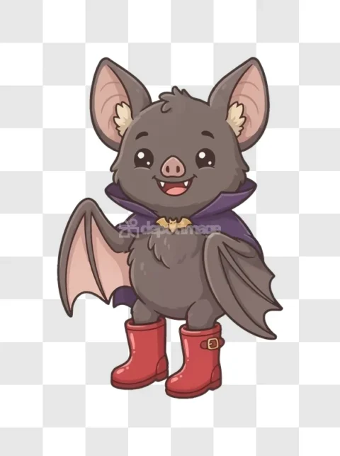 Cute Halloween Vampire Bat Red Boots