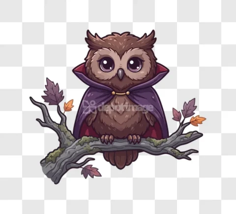 Cute Vampire Owl Halloween Spooky Creature Cartoon