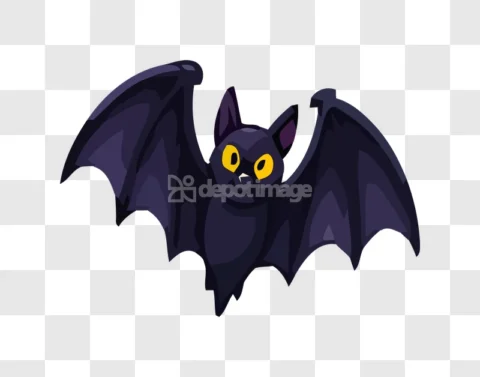 Dark Purple Halloween Bat Cartoon Vector