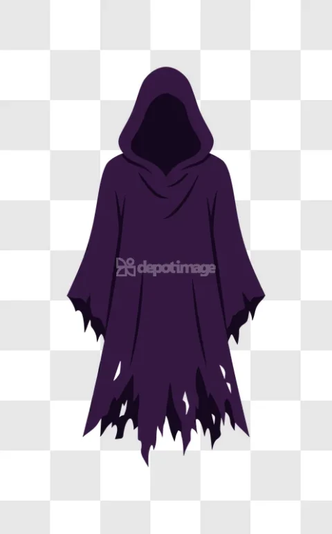 Dark Purple Hooded Ghost Robe Halloween Costume
