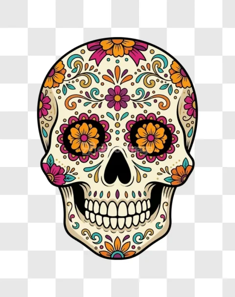 Dia De Los Muertos Sugar Skull Colorful