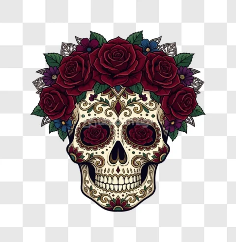 Dia De Muertos Sugar Skull Roses