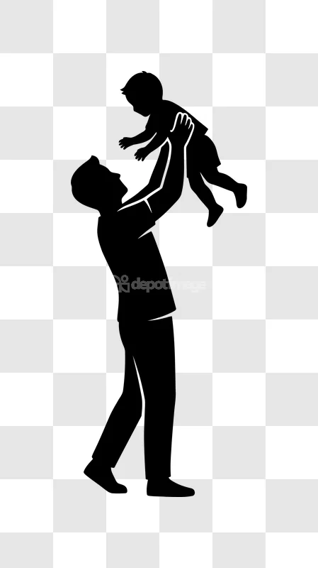 Father Lifting Child Silhouette Playful