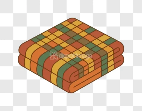 Folded Quilted Blanket Vector Illustration