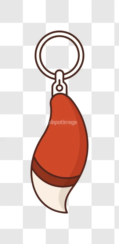 Fox Tail Keychain Vector Cartoon Illustration