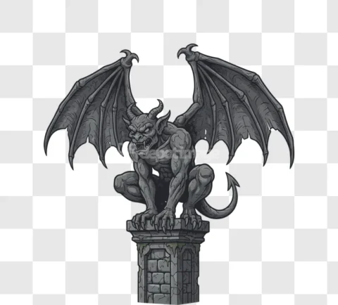 Gargoyle Stone Sculpture Halloween Fantasy Creature
