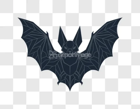 Geometric Dark Bat Halloween Art