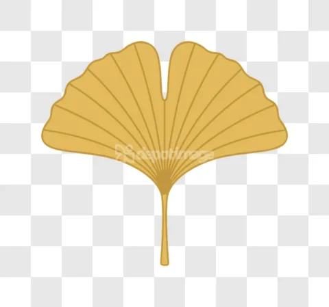 Ginkgo Leaf Flat Yellow Vector Art