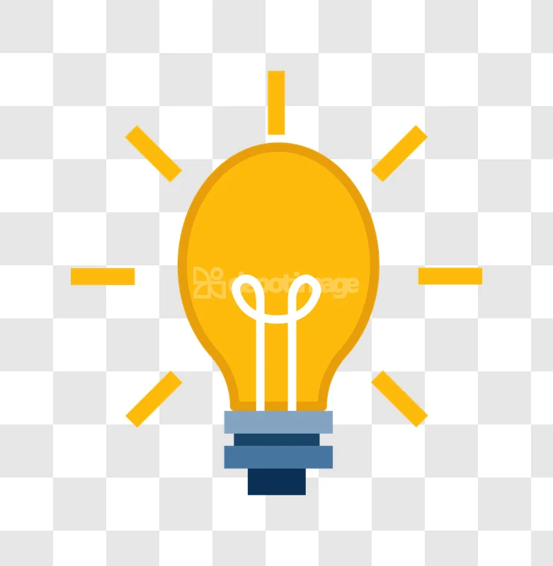 Glowing Lightbulb Innovation Idea Icon flat icon yellow blue