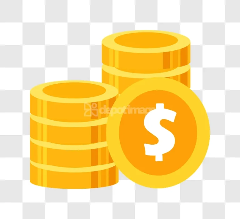 Gold Money Coins Dollar Symbol Stack