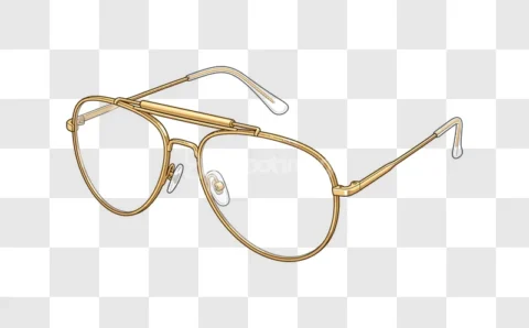 Golden Aviator Glasses Clear Lenses