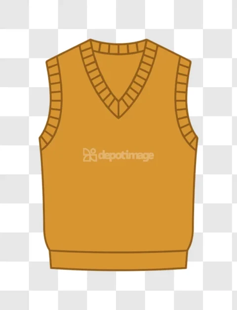 Golden Orange V Neck Sweater Vest