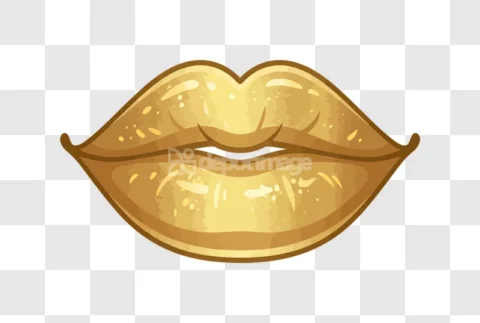 Golden Shining Lips Vector Illustration