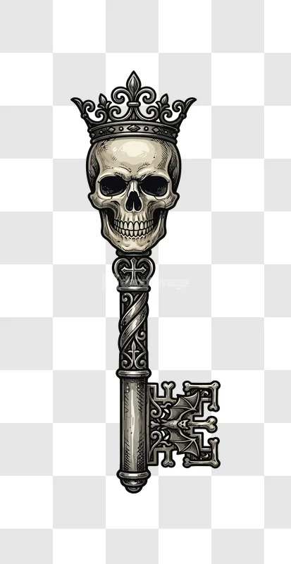 Gothic Skull King Crown Halloween Key
