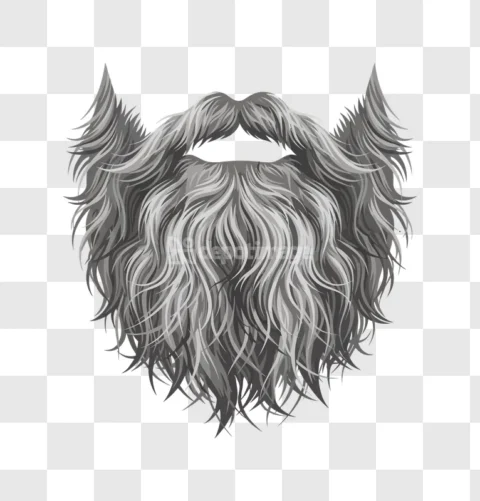 Gray Beard Mustache Hair Mens Fashion