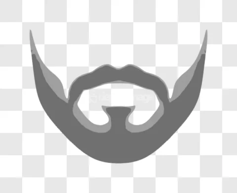 Gray Beard Mustache Vector Illustration