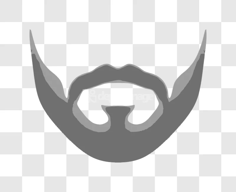 Gray Beard Mustache Vector Illustration: simple gray cartoon facial hair