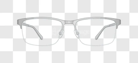 Gray Metal Classic Mens Eyeglasses