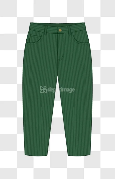 Green Corduroy Pants Illustration Vector Casual