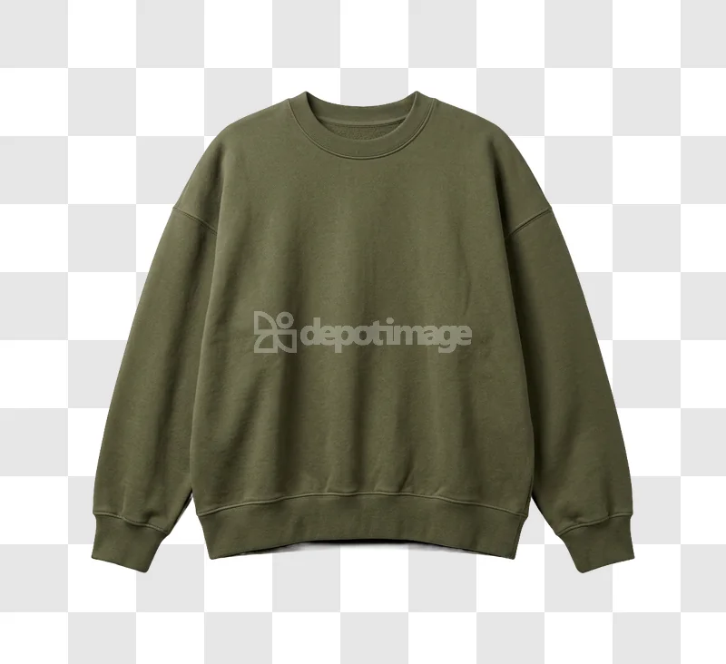 Green Crewneck Sweatshirt Clothing Item olive green relaxed fit