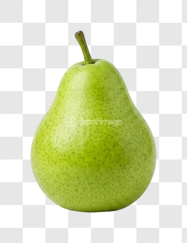 Green Ripe Pear Fruit isolated on black background