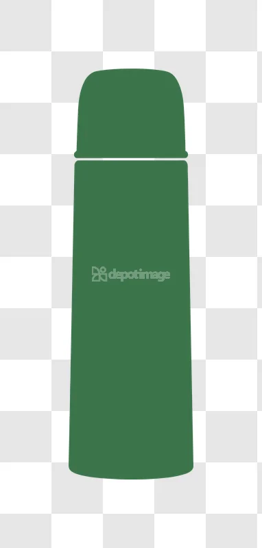 Green Thermos Bottle Vector Illustration
