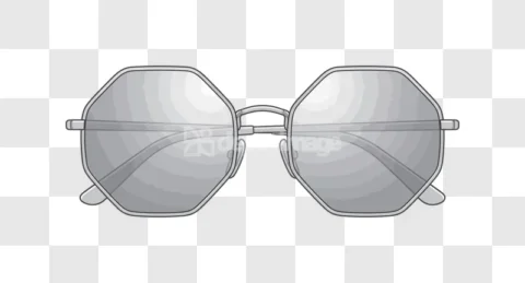 Grey Octagonal Sunglasses Fashion Accessory