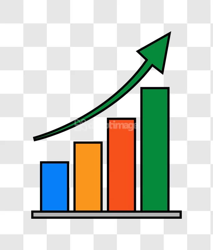 Growing Bar Chart Finance Arrow up