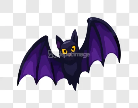 Halloween Bat Cartoon Dark Purple Vector