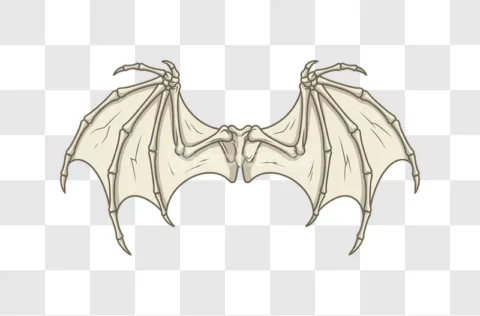 Halloween Bat Dragon Wings Skeleton Bones Creepy