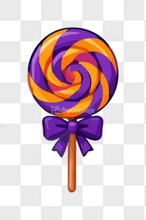 Halloween Orange Purple Swirl Lollipop Ribbon