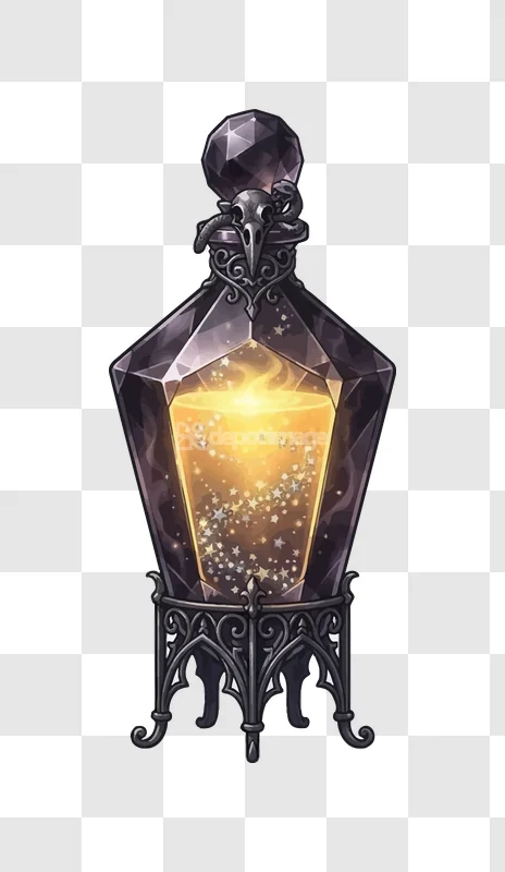 Halloween Potion Bottle Skull Gothic Magic