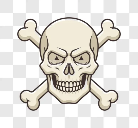 Halloween Skull Bones Cartoon Creepy Design