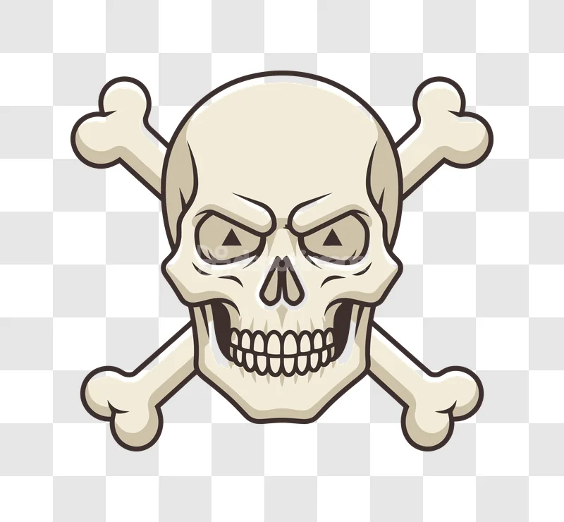 Halloween Skull Bones Cartoon Creepy Design cartoon style transparent PNG