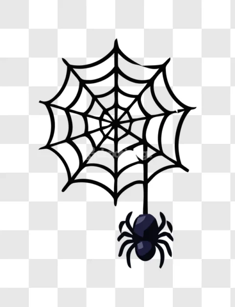 Halloween Spiderweb Hanging Spider Cartoon