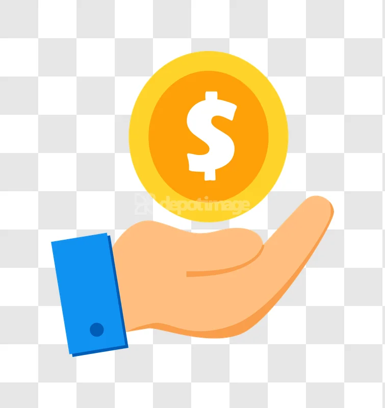 Hand Holding Dollar Coin Finance