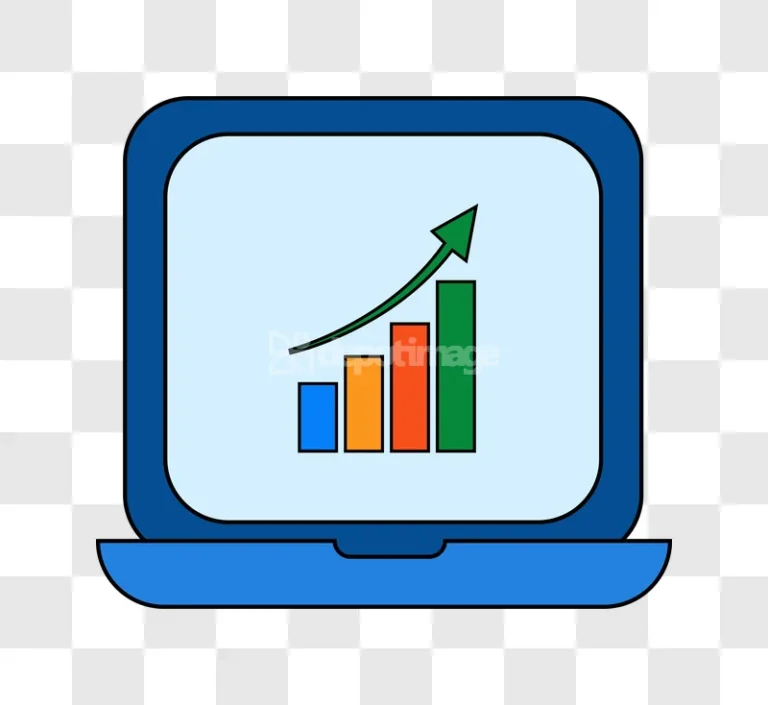 Laptop Screen Financial Growth Chart Icon