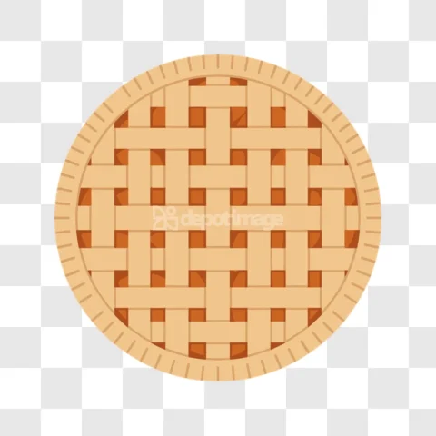 Lattice Top Pie Flat Illustration Dessert