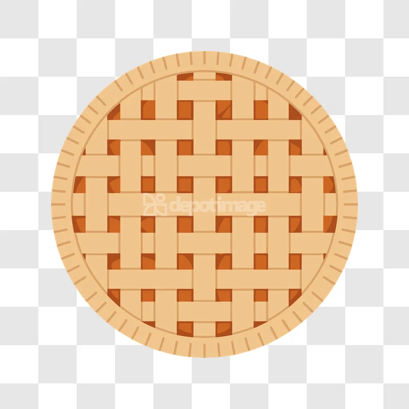 Lattice Top Pie Flat Illustration Dessert flat style brown beige